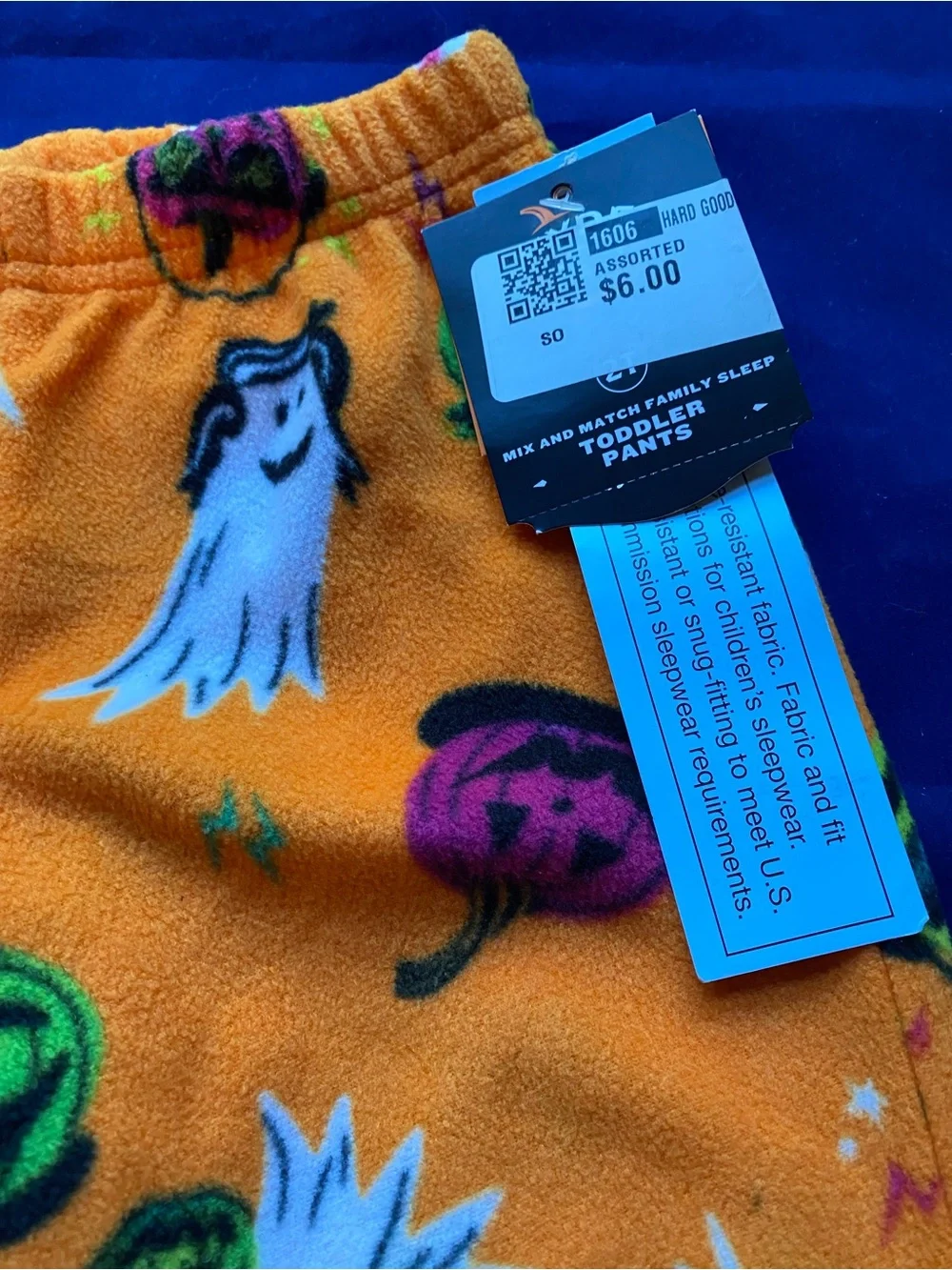 New Hyde & Eeks! Halloween Orange Ghost & Pumpkin Fleece Pajama Pants 2T